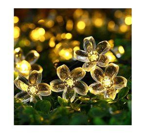 Guirnalda de luces 1.5W 20 luces luz cálida Flores negro