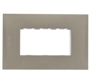 Placa 3 módulos + soporte Nobile terra Bticino