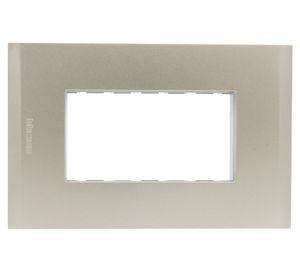 Placa 3 módulos + soporte Nobile perla Bticino