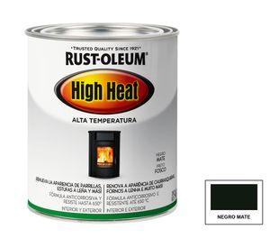 Esmalte sintético 946 ml Alta Temperatura negro mate Rust-Oleum.