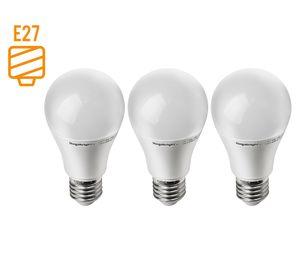 Ampolleta bright LED 7W E27 luz fría A55 3 unidades Megabright