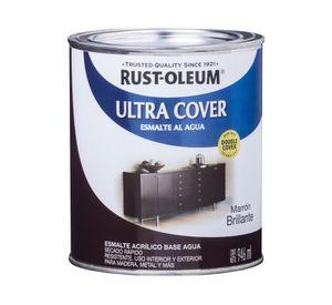 Esmalte al agua 946 ml Ultra cover marrón brillante Rust-Oleum.