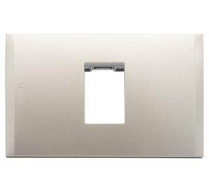 Placa 1 módulo + soporte Nobile perla Bticino