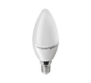 Ampolleta bright candle LED 5W E14 luz fría C37 Megabright