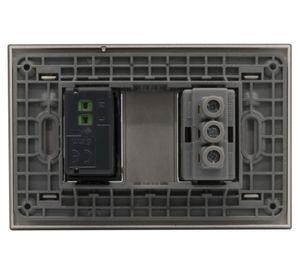 Placa armada tomacorriente 10A 2P+T + USB 10A Nóbile terra Bticino