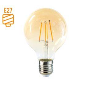 Ampolleta LED 6W E27 luz amarilla G80 Megabright
