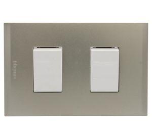 Placa armada interruptor doble 10A Nóbile perla Bticino