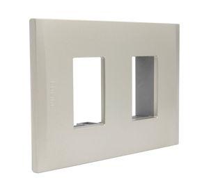 Placa 2 módulos + soporte Nobile perla Bticino