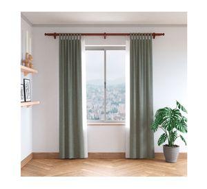 Barra cortinas Doble 22/35 mm 160 cm cedro + accesorios