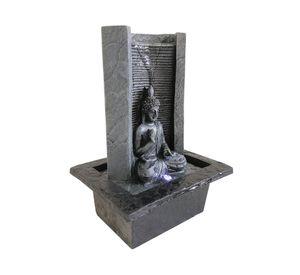 Fuente agua columna 25 cm buda sentado LED Outzen