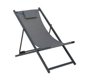 Reposera con almohada gris Outzen.