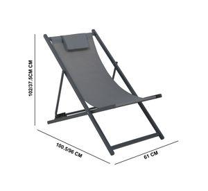 Reposera con almohada gris Outzen.