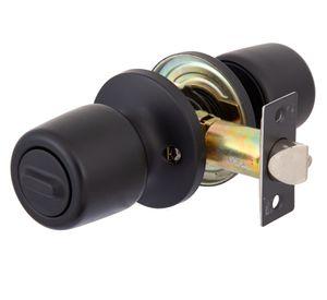 Cerradura tubular pomo baño/dormitorio 8000 negro Poli