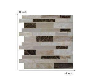 Mosaico autoadhesivo 30x30 cm Lineal marrón