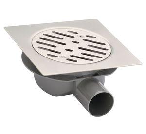 Pileta cuadrada 15x15 cm 40 mm trampa PVC gris