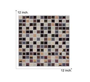 Mosaico autoadhesivo 3D cuadros marrón 30x30 cm 0.09 m2