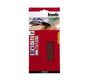 Lija abrasiva 115x230 mm grano 40 5 unidades KWB.