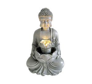 Fuente agua 29 cm Buda sentado LED Outzen