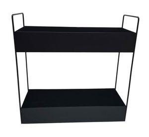 Jardinera metálica 2 niveles negro Outzen