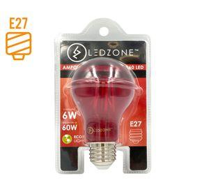 Ampolleta led A60 rojo 6 W E27 luz cálida