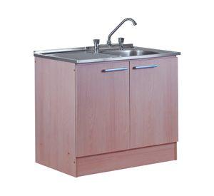 Mueble lavaplatos 100 cm izquierdo beige Mobikit.