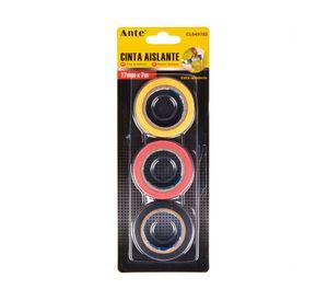 Cinta aislante 17 mm x 7 m 3 unidades Ante.