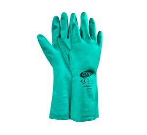Guante Nitrilo flocado verde EPP