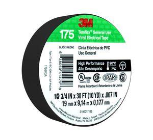 Cinta eléctrica 19 mm 9 m Temflex 175 negro 3M