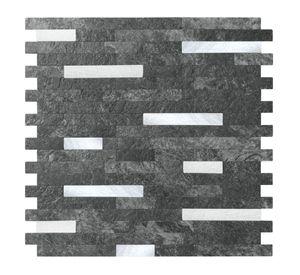 Mosaico vinílico 3D piedra negra 4 mm 29.7x29.2 cm
