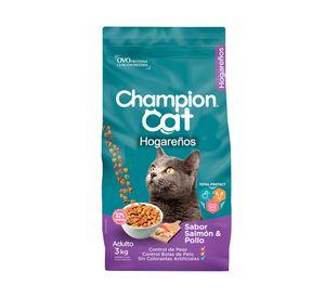 Alimento seco gatos 3 kg Hogareños salmón y pollo Champion Cat.