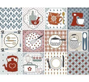 Vinilo adhesivo 15x15 cm Kitchen 12 unidades