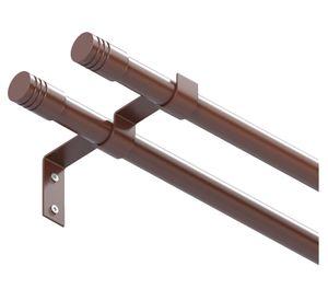 Barra para cortina doble Andino metal 240x7 cm chocolate