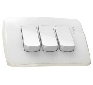 Placa armada con interruptor triple 16A 9/32 blanco Schneider
