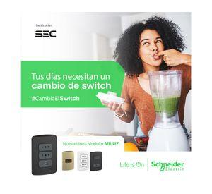 Placa armada tomacorriente simple 2P+T 10A Miluz blanco Schneider