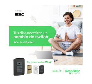 Placa armada interruptor + tomacorriente 9/12 10A Miluz blanco Schneider