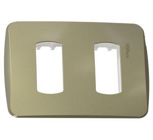 Placa 2 Módulos Miluz dorado Schneider