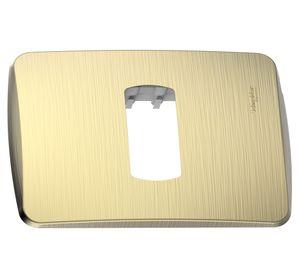 Placa 1 Módulo Miluz metal dorado Schneider