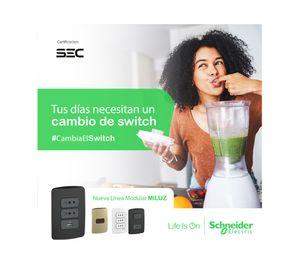 Interruptor doble 9/12 16A Miluz blanco Schneider Electric