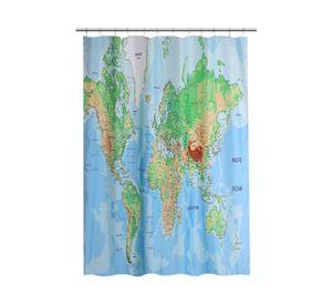 Cortina baño 180x180 cm Mapa