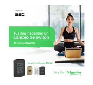 Placa armada con interruptor 16A 9/12 Miluz grafito Schneider