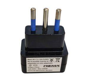 Adaptador con protección 10-16A 93PTON1112 negro Rema