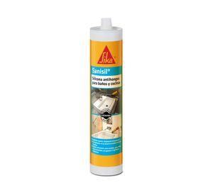Sellador de silicona acetoxi 280 ml Sanisil transparente Sika