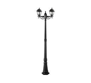 Farol pie 4 caras 60W E27 2L negro