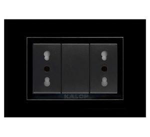 Enchufe doble Zen basic armado 16A negro