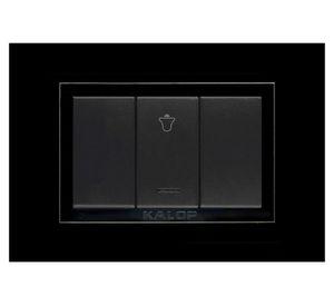 Pulsador Zen basic armado 16A negro