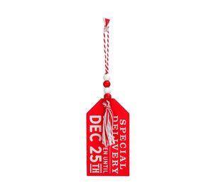 Adorno Lettering rustico rojo