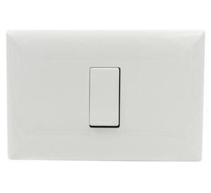 Pulsador simple placa armada Línea S17 blanco