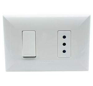 Placa armada 9/12 + toma corriente 10A S17 2500W blanco