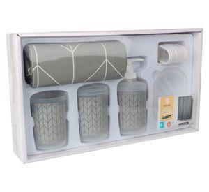 Cortina baño + accesorios Zigzag
