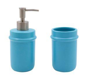 Set accesorio baño Borde turquesa 2 piezas